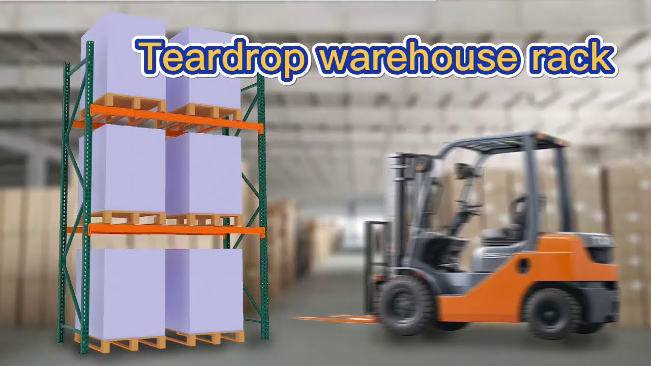 Heavy duty stacking steel teardrop warehouse rack