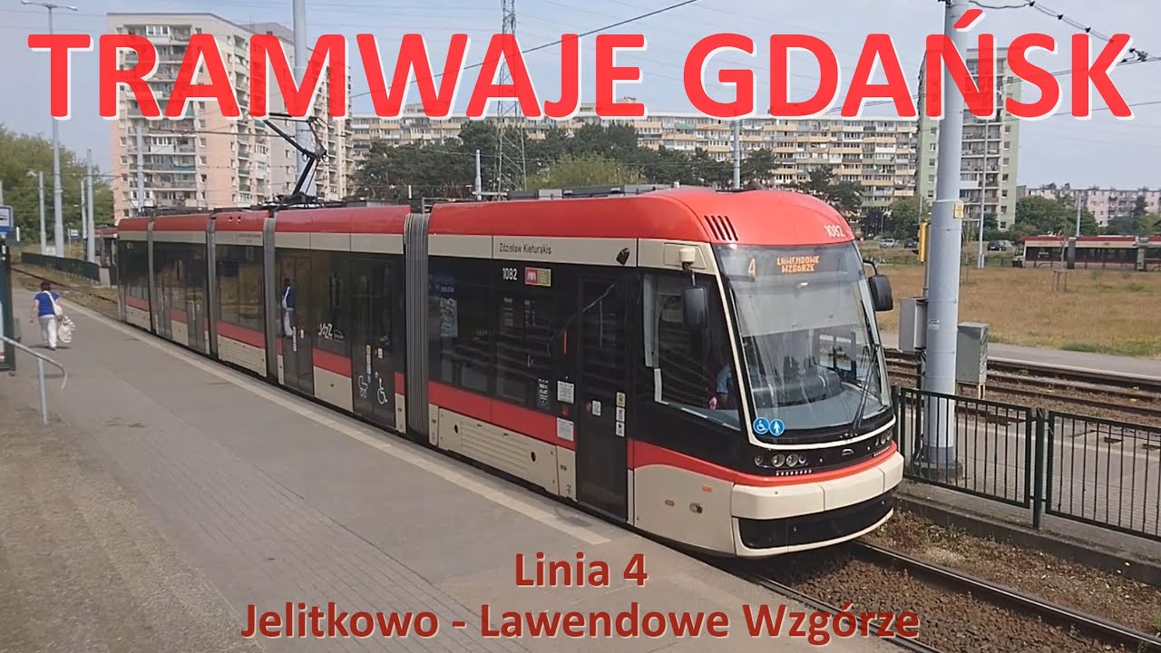 Tramwaje Gdańsk. Linia 4 Jelitkowo - Lawendowe Wzgórze/Ride on tram line 4 in Gdańsk (Poland)CABRIDE