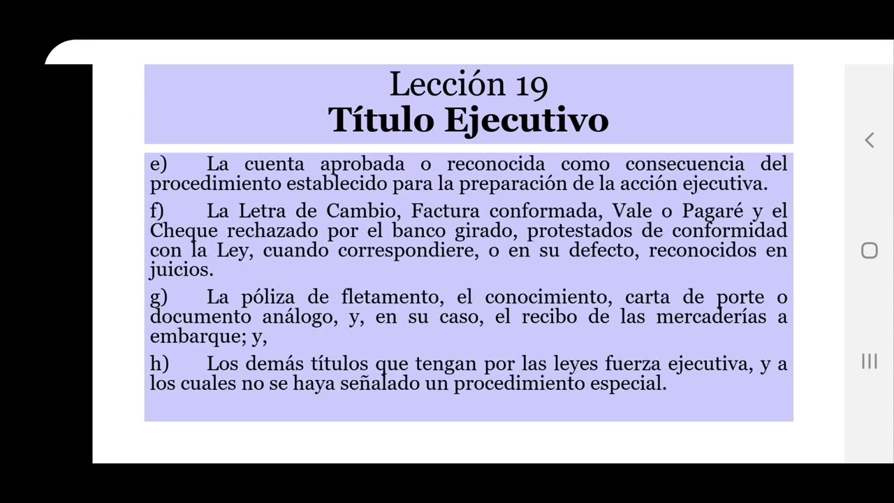 LECCIÓN 19 TÍTULO EJECUTIVO PROCESAL CIVIL II