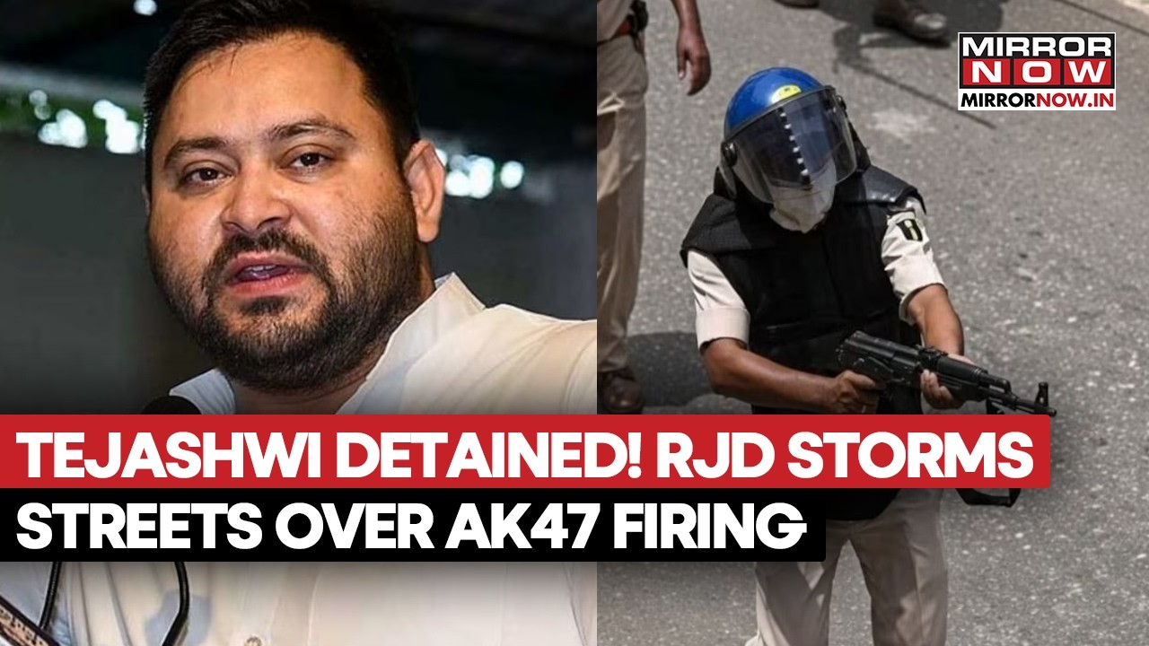 Tejashwi Yadav Detained! RJD Protest Erupts Over Cop&rsquo;s AK-47 Use As Water Cannons Crack Down
