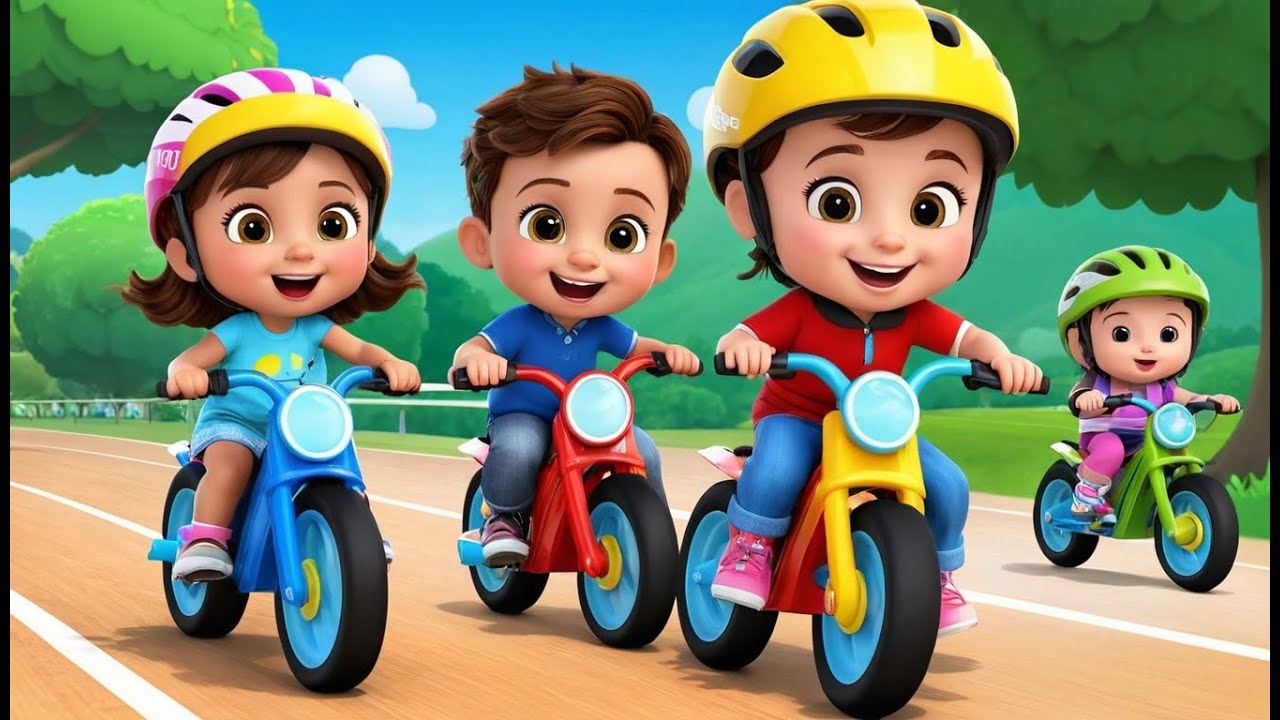 Funny Bike Race with Friends | Fun Learning & Action Song for Toddlers
