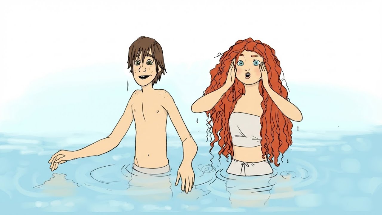 Hiccup and Merida Invite Jack Frost and Toothless to Play in the Water (Comic Dub)