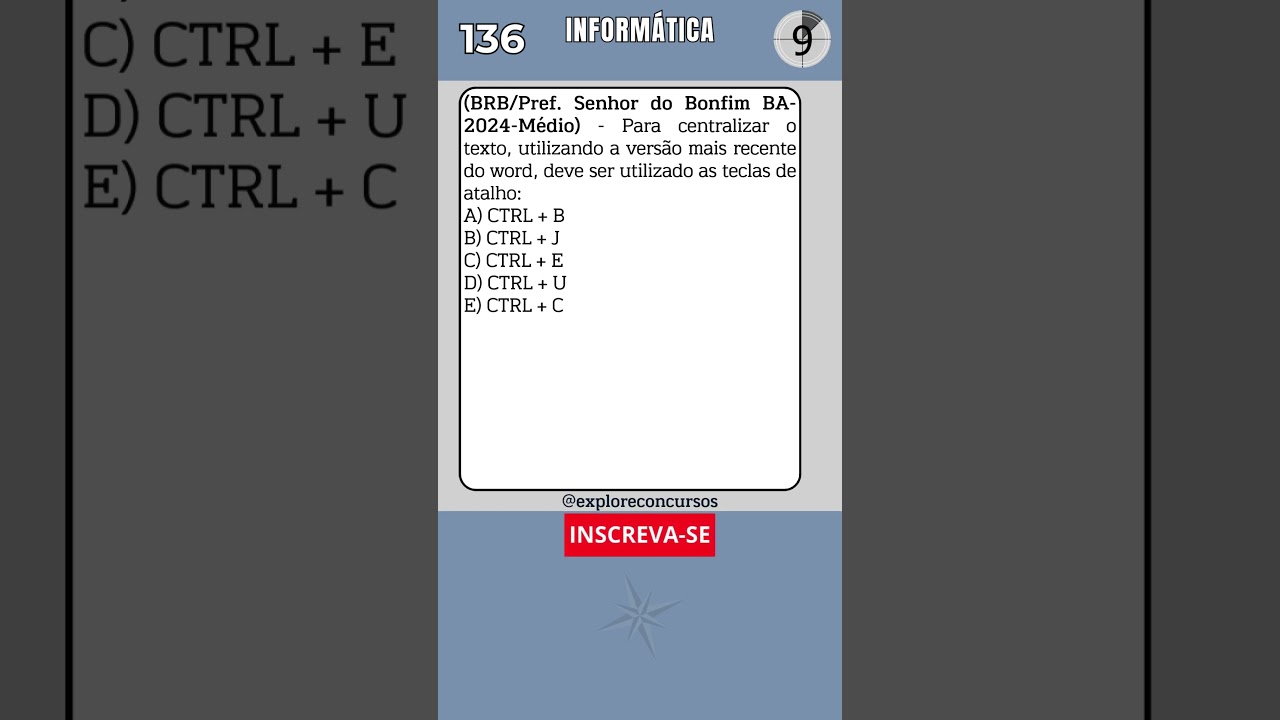 💾 136 - QUEST&Atilde;O DE INFORM&Aacute;TICA PARA CONCURSO  #shorts  #concurso  #concursosp&uacute;blicos  #concursos