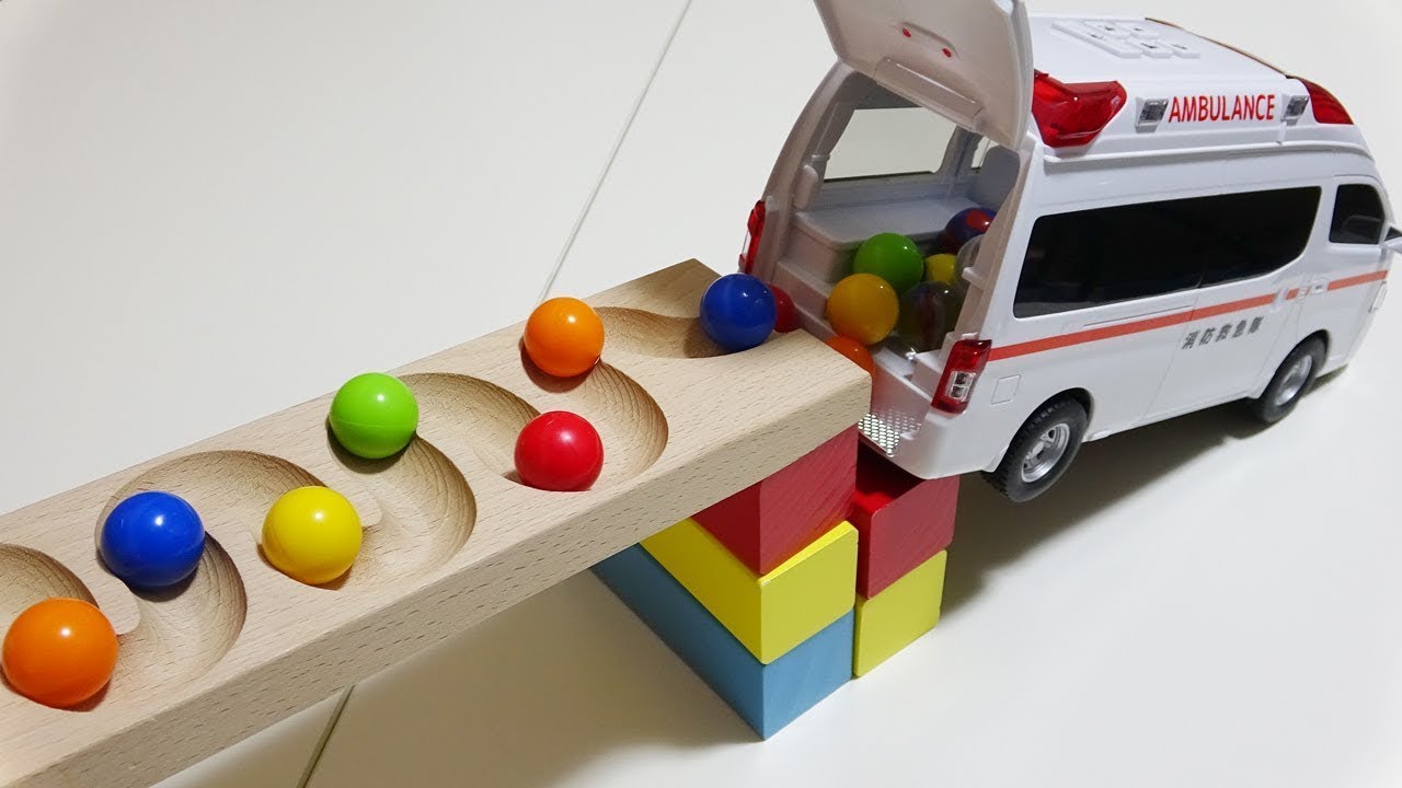 Marble Run Race ☆ Dump Truck vs Garbage Truck vs Ambulance | HABA Slope Compilation