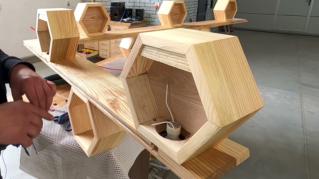 LED lit Hexagon shelf - STEP BY STEP | DIY