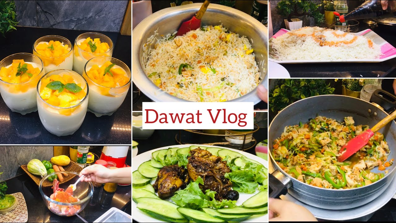 How I Manage DAWAT Alone | Dawat Recipes | Mango Dessert | Shadioun Waly Roast | Dawat tips