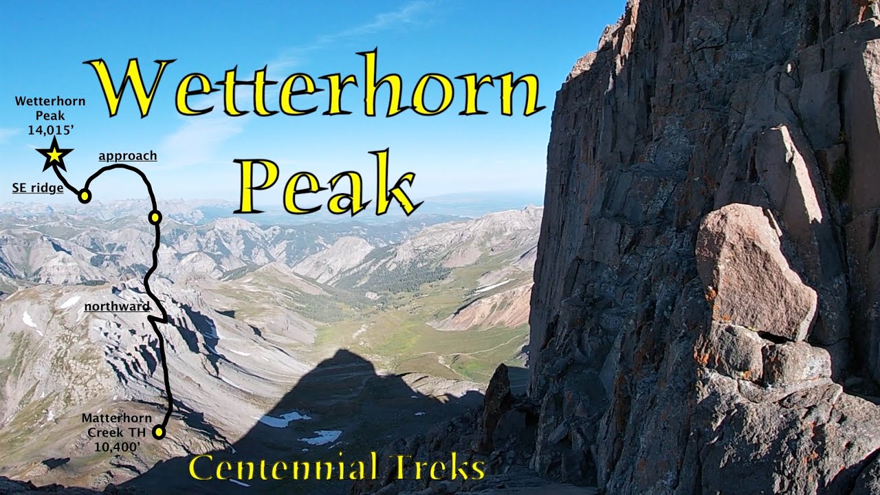 Wetterhorn Peak - Climb to the summit along the southeast ridge route, with maps & route description