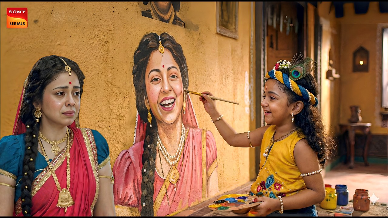 जब कान्हा ने बनाई अपने हाथ से यशोदा की पेंटिंग भावुक हो गयी मां यशोदा|| Yashomati Maiya K Nandlala