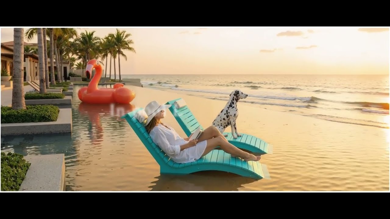 In-Pool Chaise Lounger, HDPS Pool Lounge Chair with Headrest and Weighted Sandbags