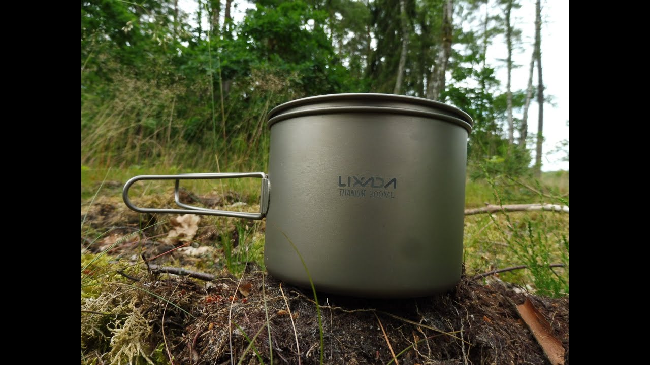 Tytanowy garnek kubek ze składanymi rączkami 900ml Lixada