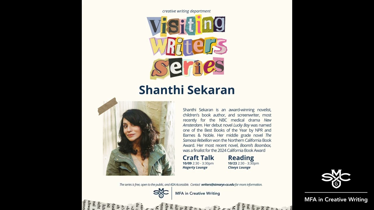 Shanthi Sekaran Craft — Visiting Writers Series