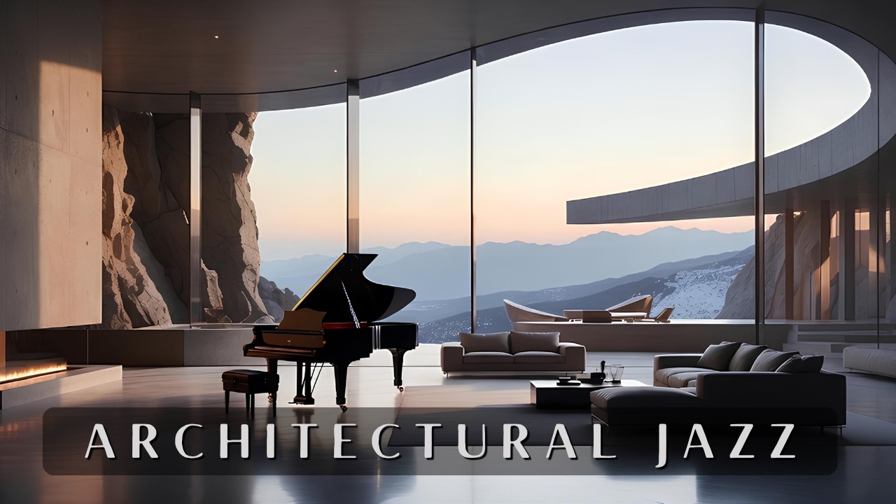 $75M Modern Mountain Penthouse ❄️ Snowfall, Grand Piano & Fireplace Ambience | Jazz Ambience