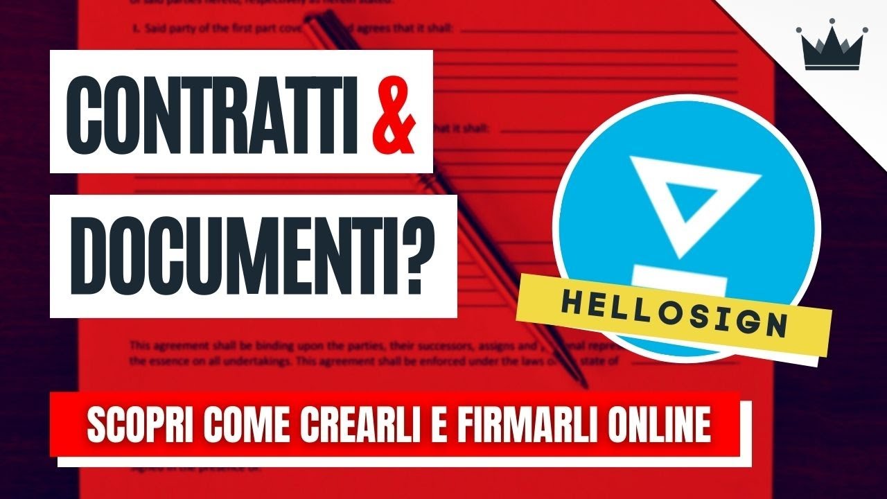 FIRMA ELETTRONICA CON HELLOSIGN (tutorial italiano) per firmare online un documento, contratto o PDF