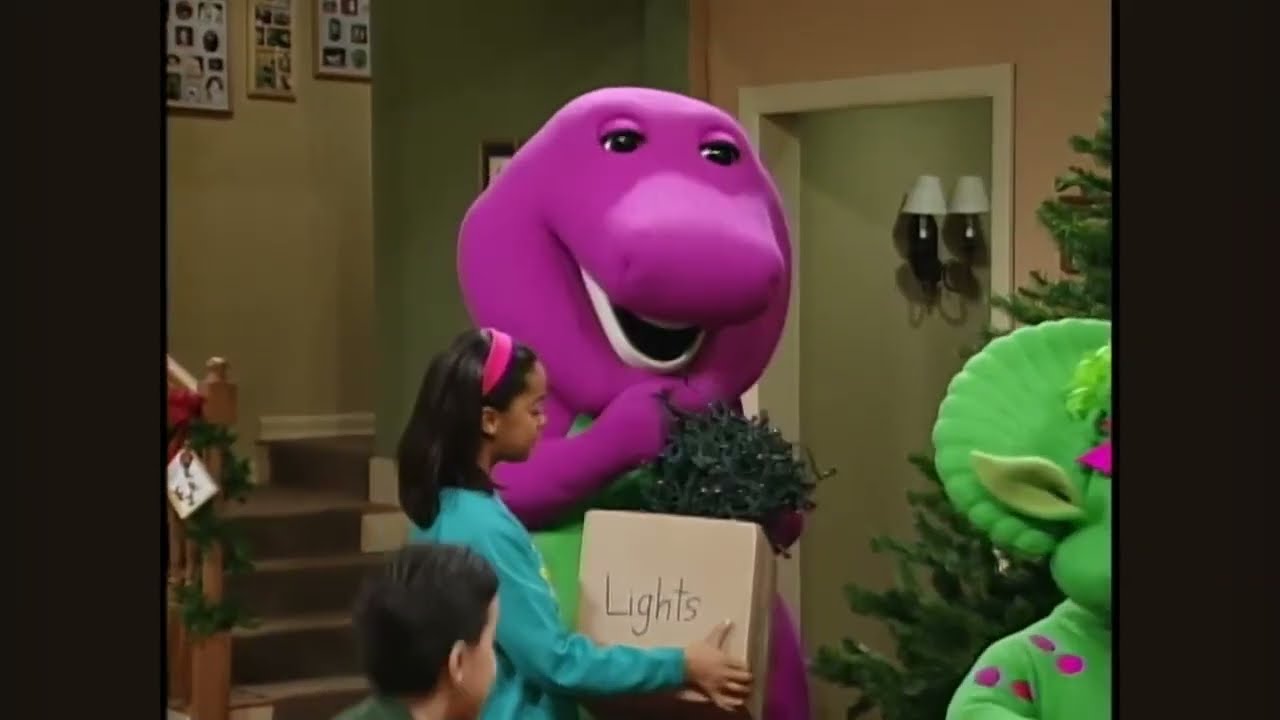 Barney & His Friends Singing OH Christmas Tree From Barney's Night Before Christmas !
