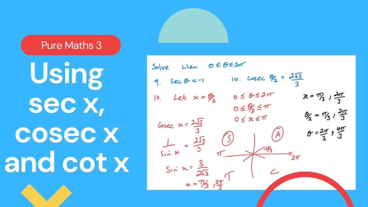Using sec x, cosec x and cot x (Edexcel IAL P3 3.3)