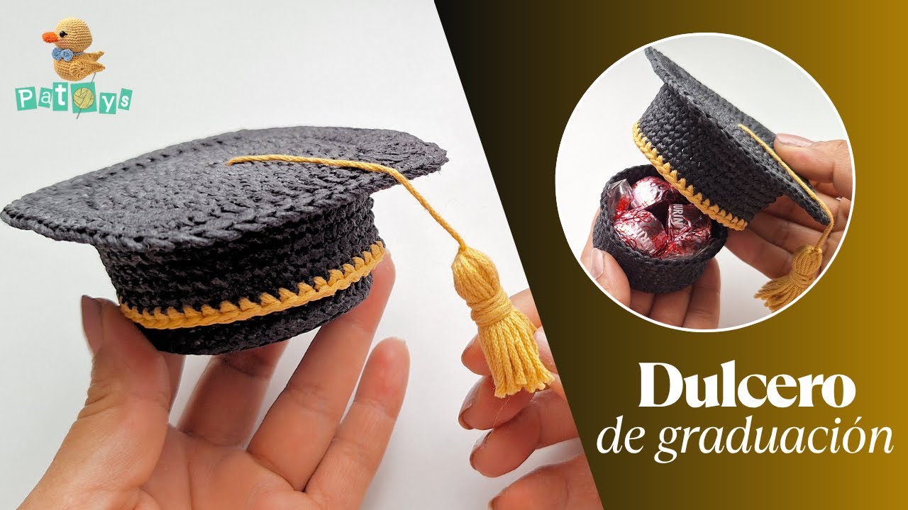 BIRRETE DE GRADUACIÓN A CROCHET 👩🏻‍🎓 ¡Dulcero o Cajita de Regalo!