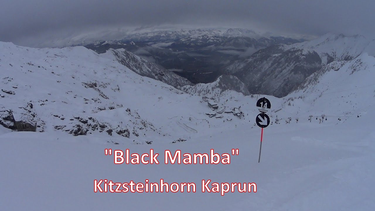 Cz.3 Czarna Mamba - sławna czarna trasa narciarska, nachylenie 63% Kitzsteinhorn Kaprun Alpy Austria
