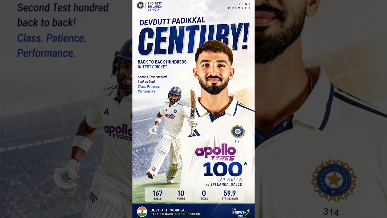 DEVdutt Padikkal does it again! 🇮🇳🔥A brilliant 100 #DevduttPadikkal #INDvsSL #INDvsSLTest