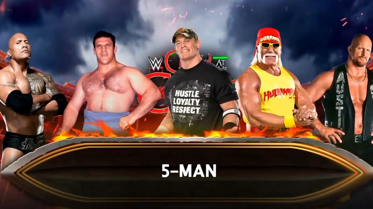 WWE 2K23: CENA vs AUSTIN vs HOGAN vs ROCK vs SAMMARTINO (Battle Of Franchise) (Dream Match)(PS4 slim