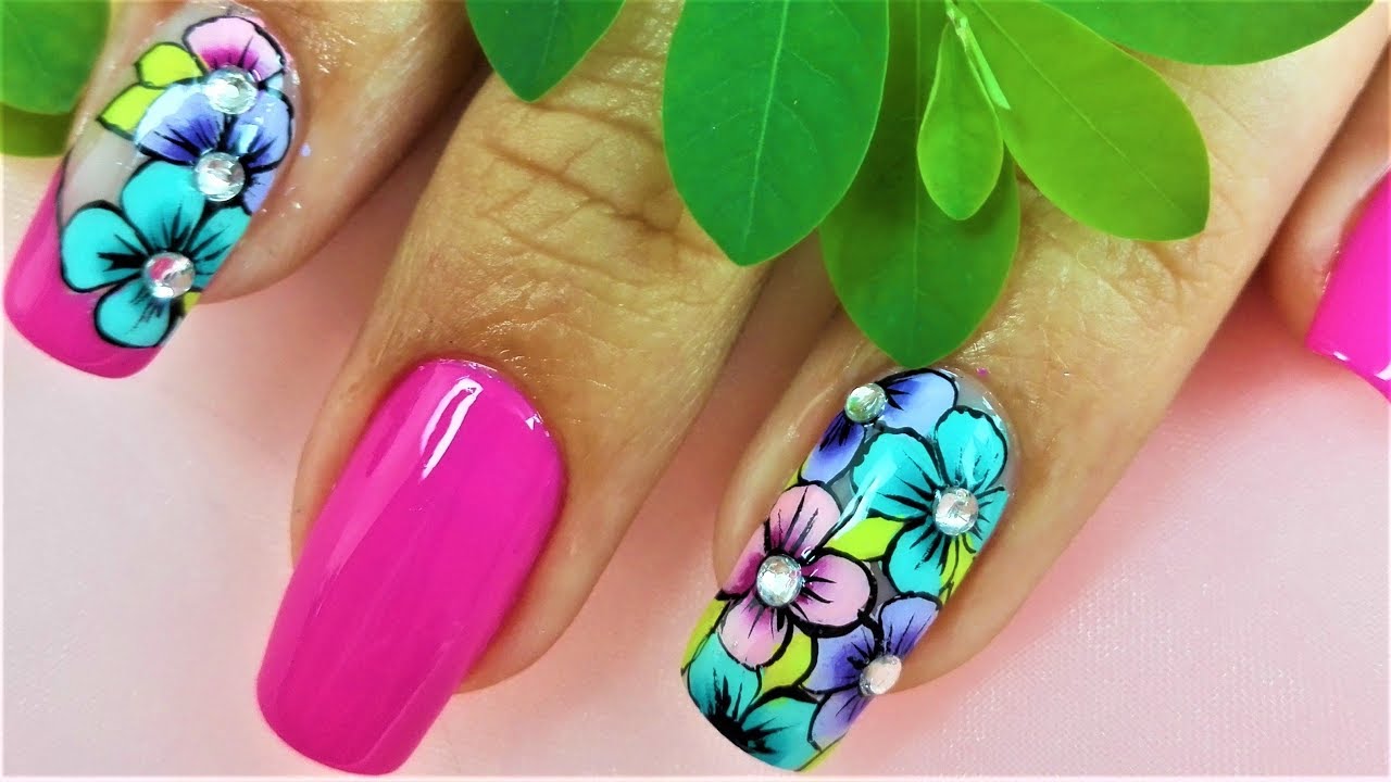 Flores Básicas para uñas - Decoración de uñas con flores - Como hacer flores en las uñas