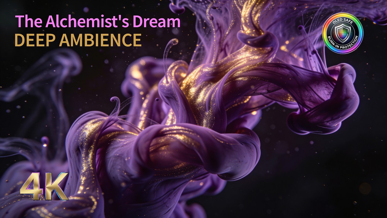 The Alchemist's Dream | 4K Purple & Gold Hypnotic Flow | 2 Hours |  Screensaver & Meditation Music