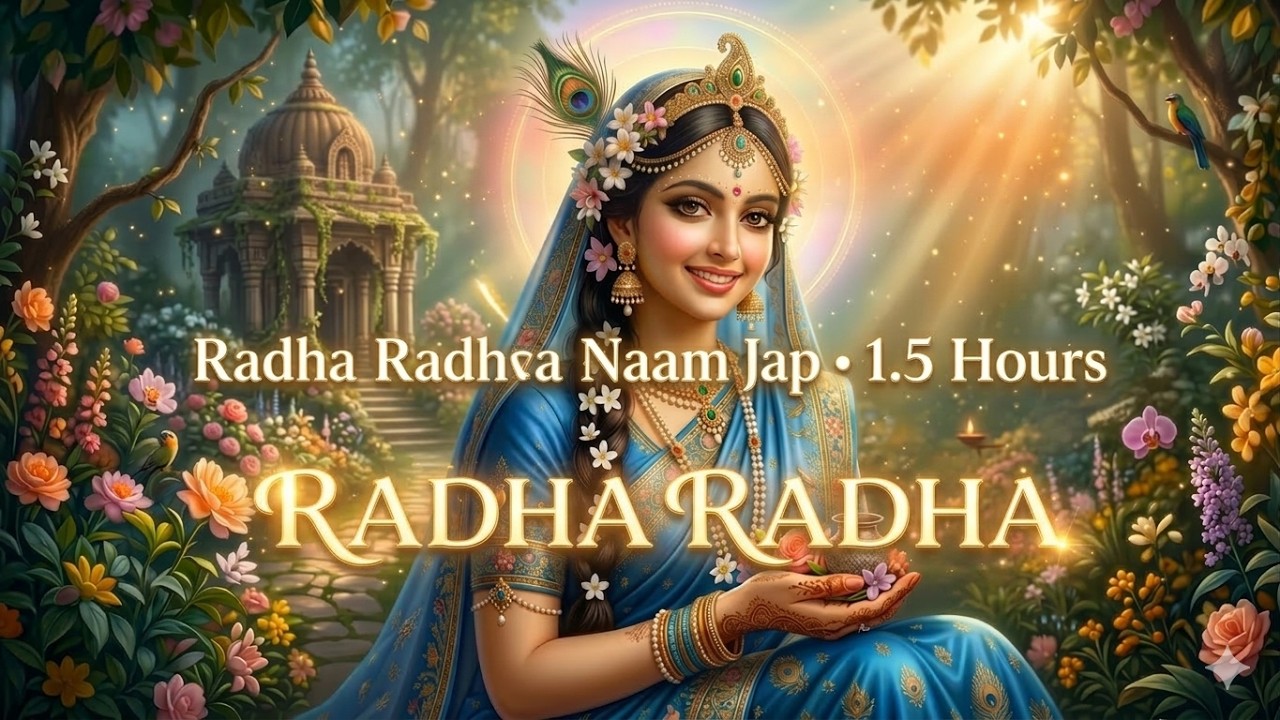 Radha Radha Chanting | Peaceful Radha Naam Jap 1 Hour | Radha Mantra Meditation | Vrindavan Bhajan