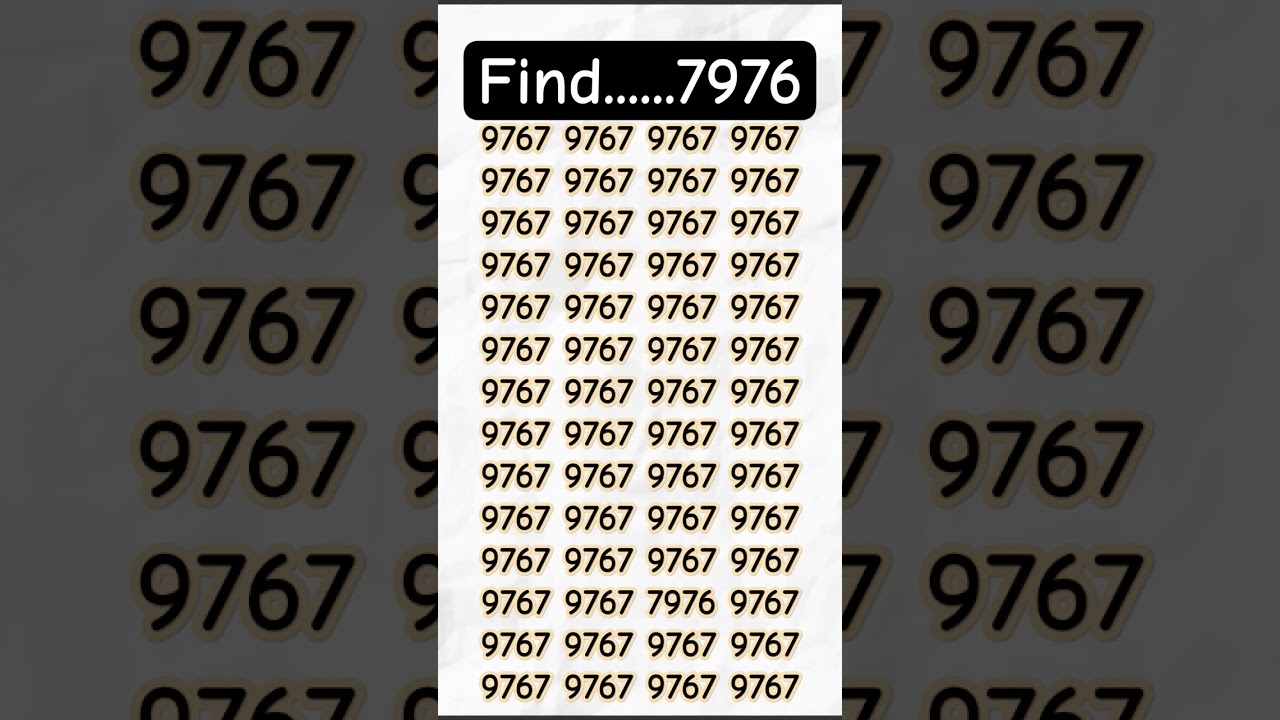 How fast did you situated the Hidden 7976 Less than 5 Second #shorts #youtubeshorts #iqtest #7976