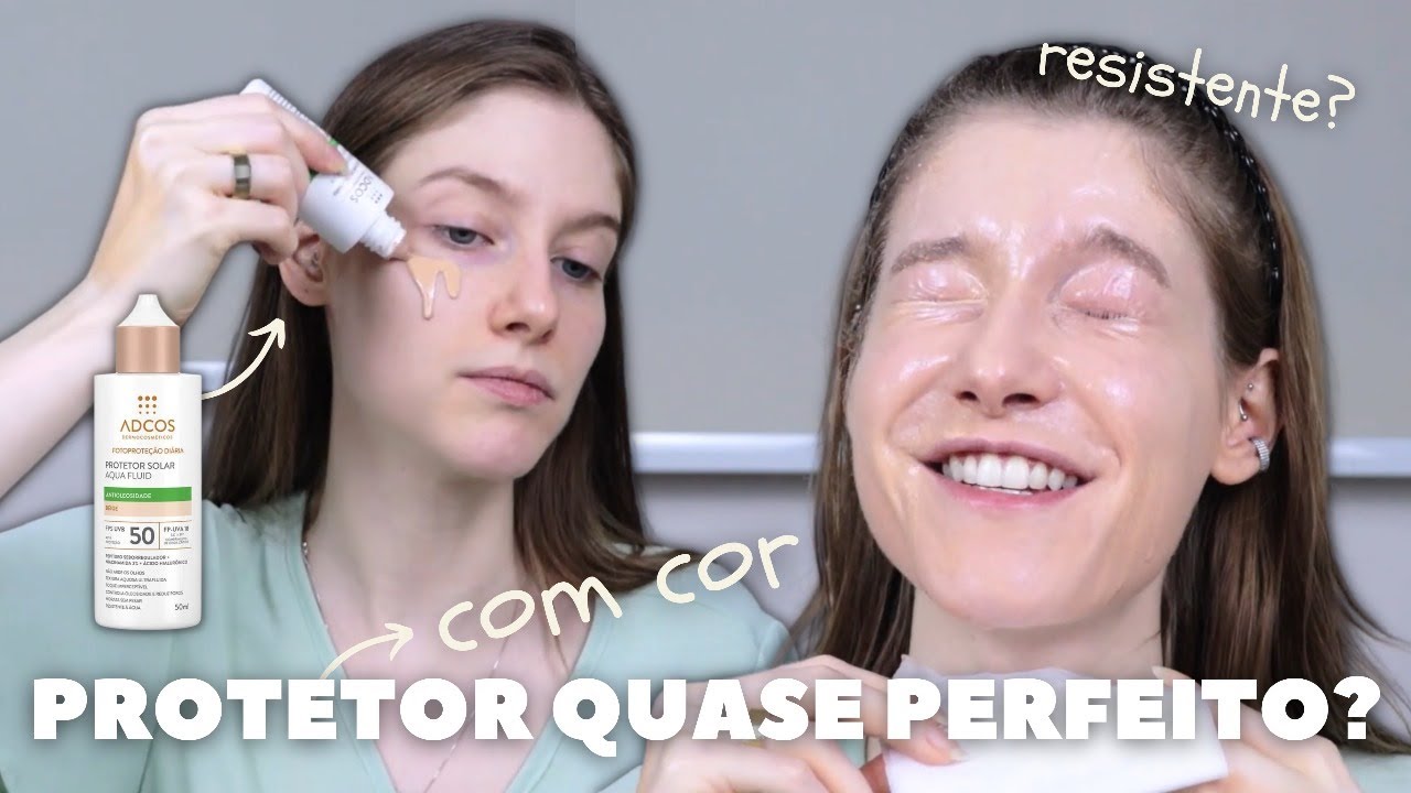 RESENHA PROTETOR SOLAR AQUA FLUID COM COR DA ADCOS - ANTIOLEOSIDADE