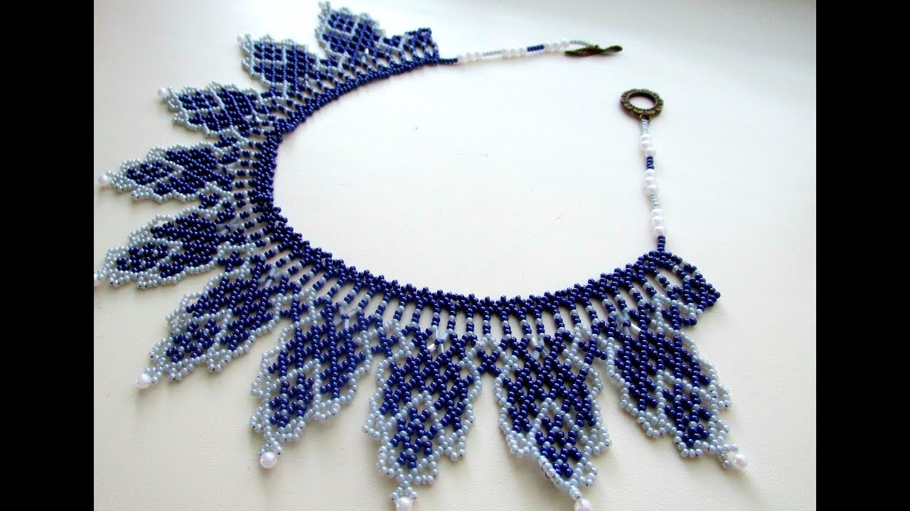 #МК -Колье из бисера. Бисероплетение.  A beaded necklace. Beading.