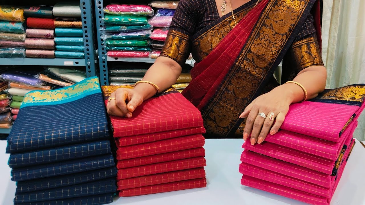 🍁Premium quality ✨sungadi cotton saree✨90258 09170 / 63808 03301 with blouse in ✨offer price ✨