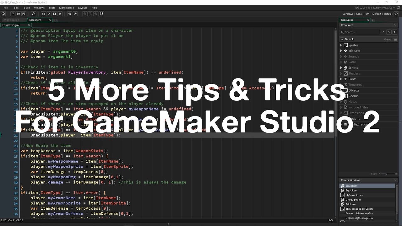 5 More Tips & Tricks for GameMaker Studio 2