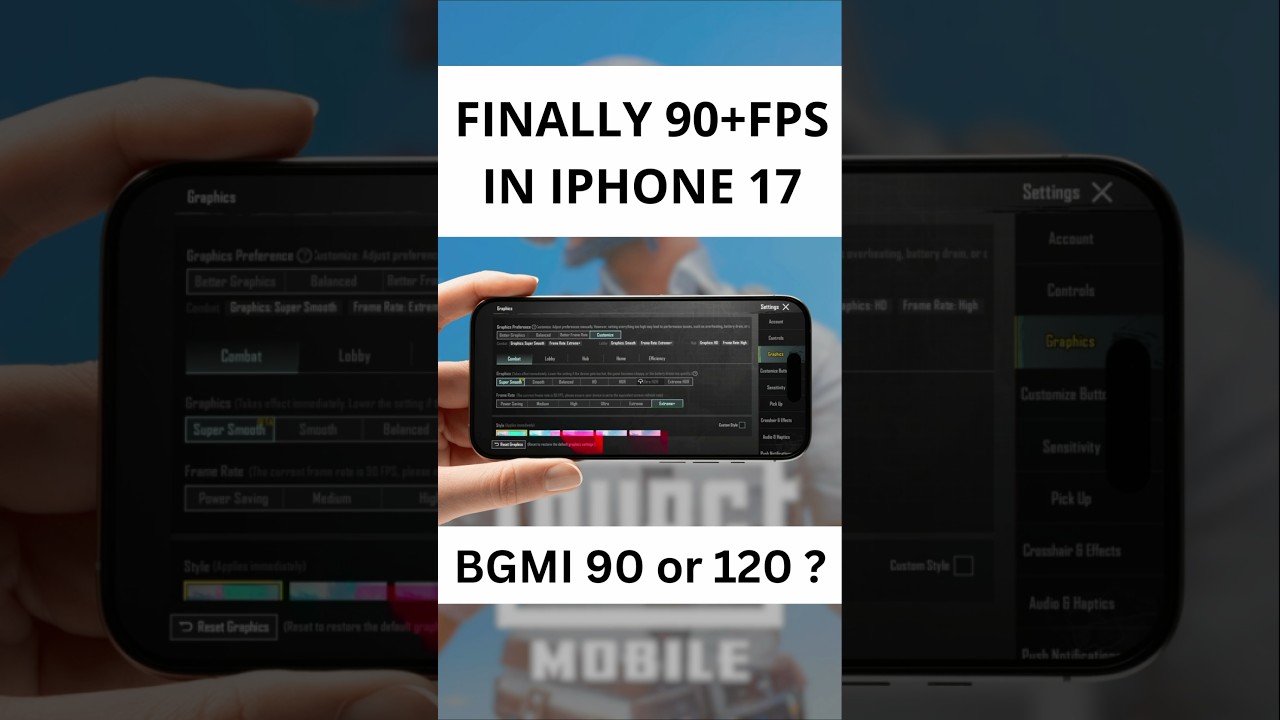 IPHONE 17 90 FPS IN PUBG WHY ?120 SOON ? IPHONE 17 PUBG TEST 120 FPS #iphone17 #120fps #bgmi