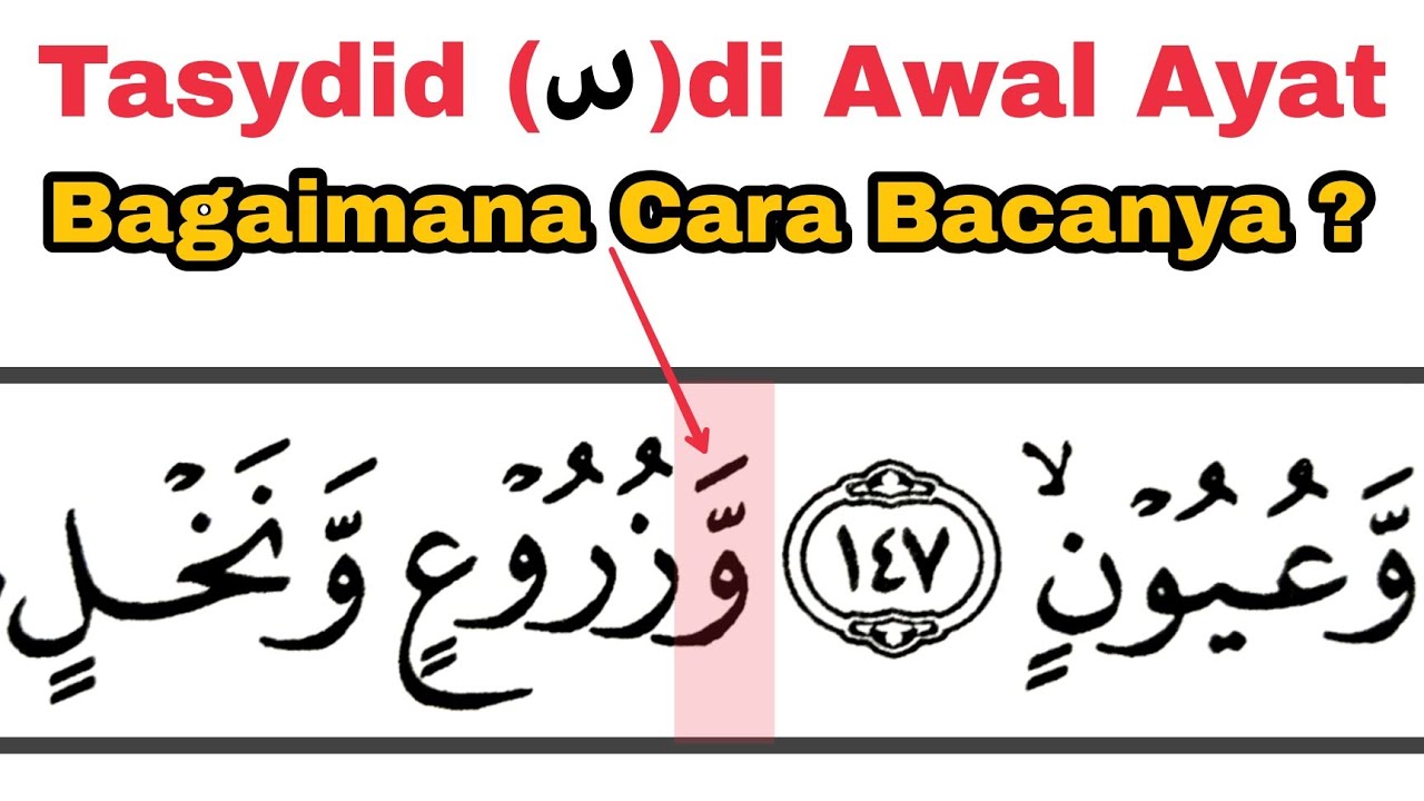 Cara Baca Tasydid di Awal Ayat Saat Waqaf Atau Washol, Belajar al-Quran
