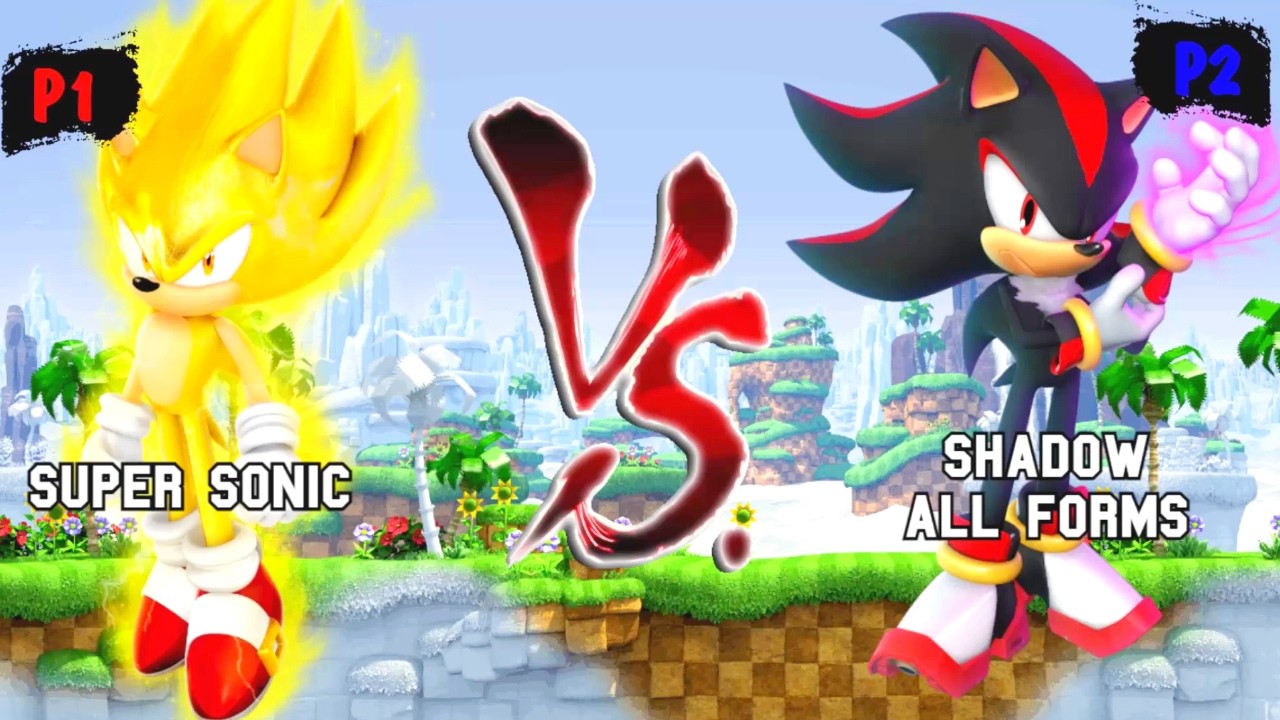 Super Sonic & Sonic TP VS Shadow all forms & Dark Shadow I Sonic Battle JUS MUGEN v4
