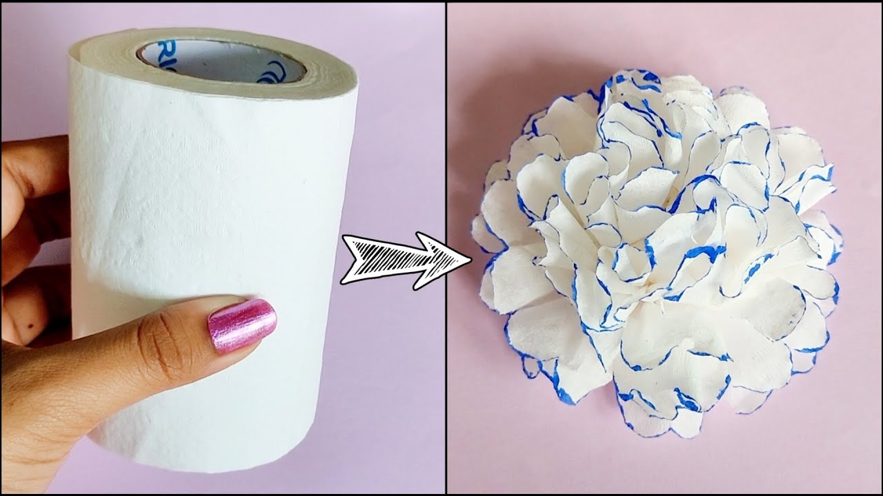 How to Make Flower With Toilet Paper / Toilet Paper Craft Idea