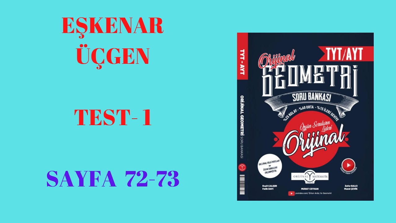 Eşkenar Üçgen Test 1  (ORİJİNAL YAYINLARI GEOMETRİ SORU BANKASI)