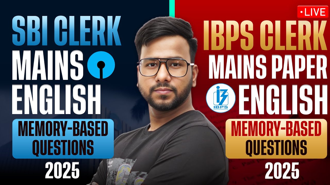 SBI Clerk Mains, IBPS Clerk Mains English Memory-Based Paper Questions | Mains Level English | Varun