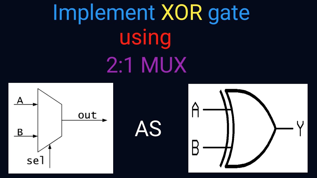 Design XOR  gate using 2:1 MUX  | implement XOR gate using MUX  | how to implement XOR gate using mu