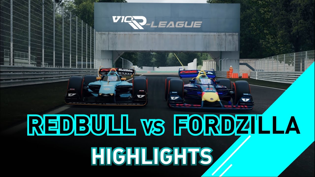 RED BULL VS FORDZILLA (FORD) V10 R-LEAGUE MONZA HIGHLIGHTS!