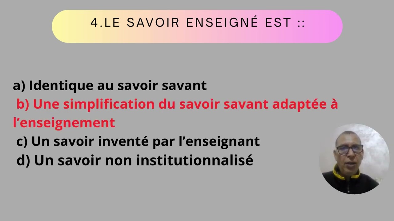La transposition didactique : Quiz