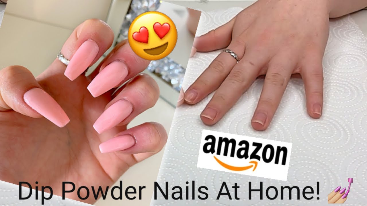 DOING MY OWN DIP POWDER NAILS WITH TIPS FOR THE FIRST TIME!