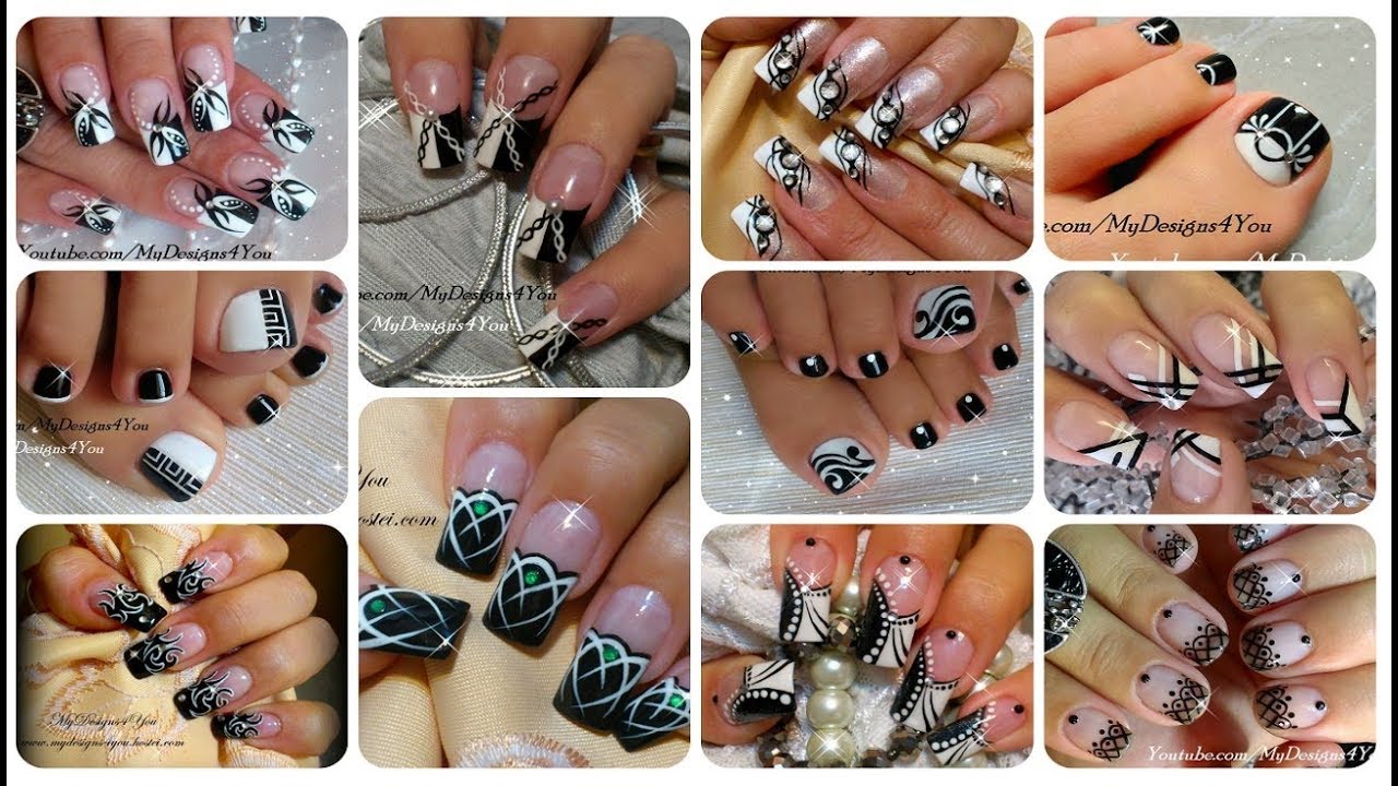 Nail Art Compilation | 17 Black and White Designs ♥