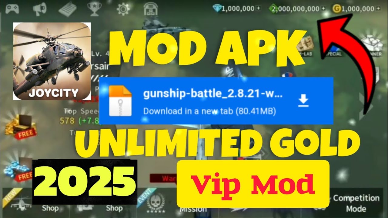 Gunship Battle Mod Apk 2025 Update Version 2.8.21 All New Plan Unlocked Gunship Battle new Mod 2025