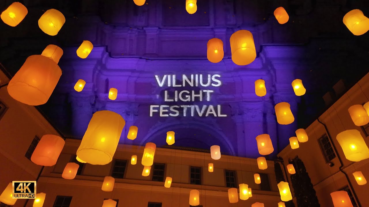 Vilniaus centras sutemus + šviesų festivalis ir durni komentarai