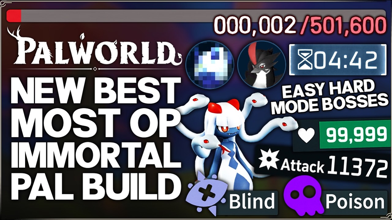 Palworld 1.0 - New Best Pal Build in Game - OP Poison Blind Combo Deletes Hard Mode Bosses - Guide!