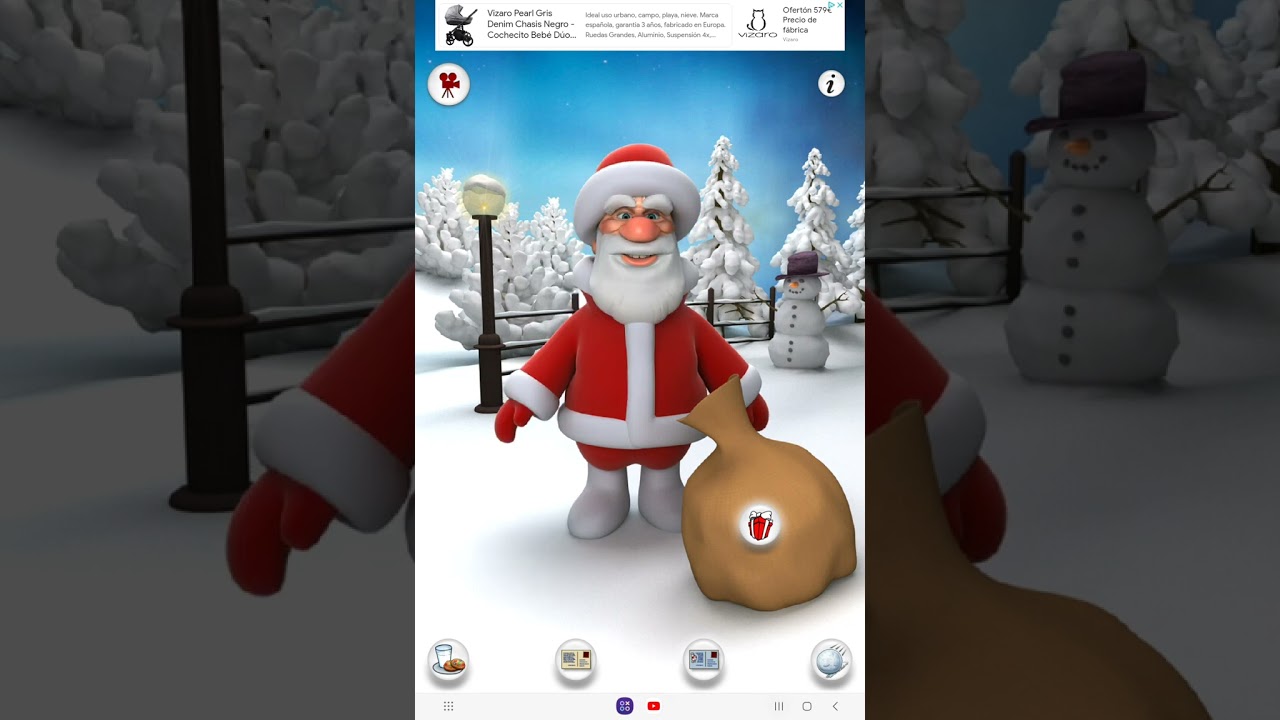 jugando my talking Santa y talking tom cat