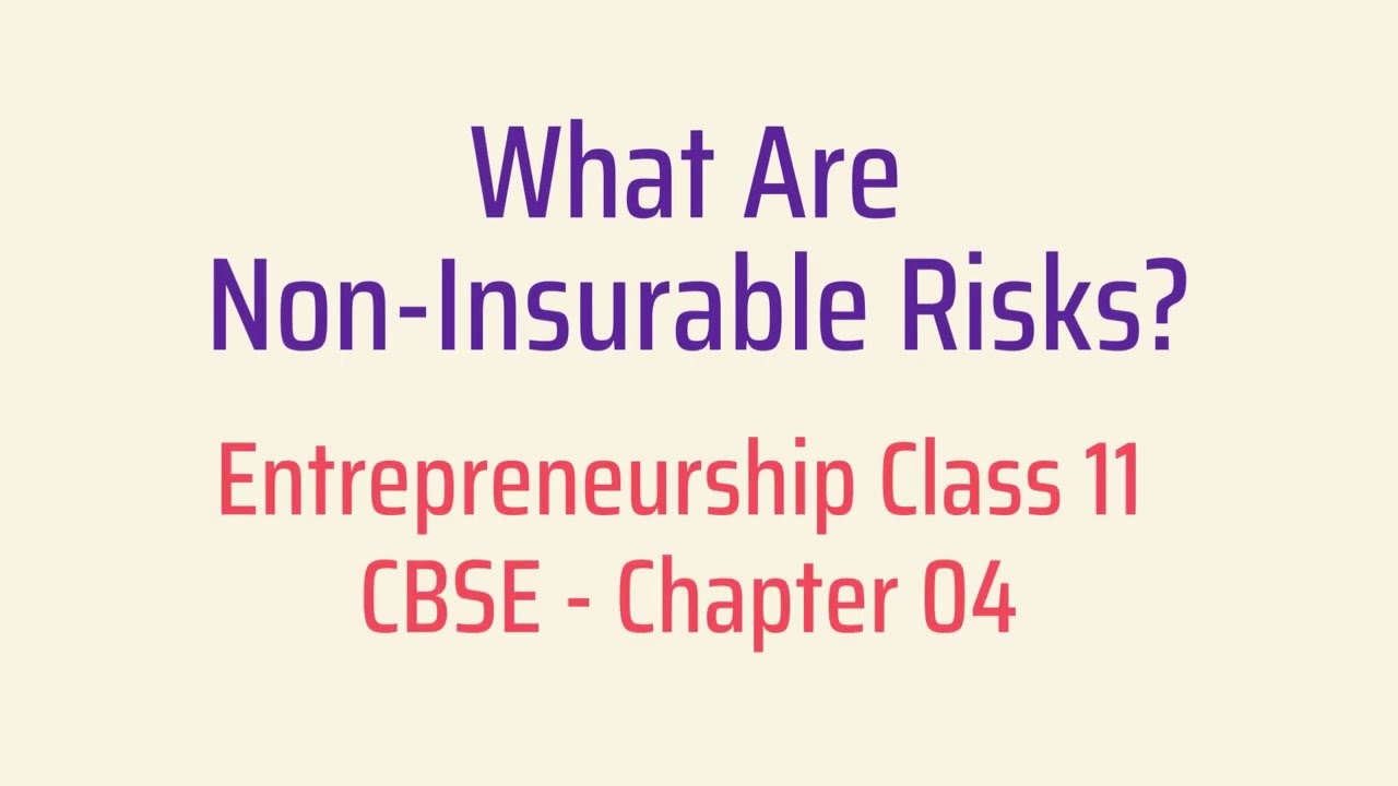 What Are Non-Insurable Risks? Entrepreneurship Class 11 Chapter 4