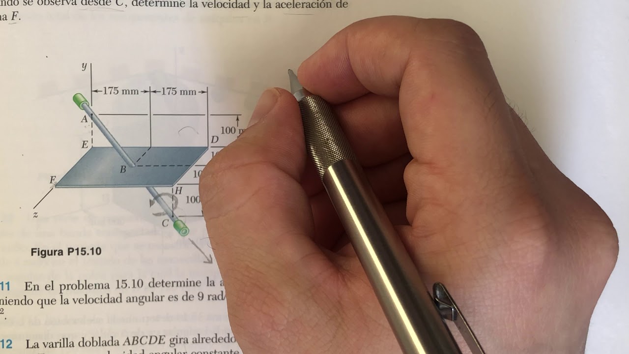 Capítulo 15: Cinemática de Cuerpos Rígidos. Ejercicio 15.10 Velocidad Angular en Tres Dimensiones.