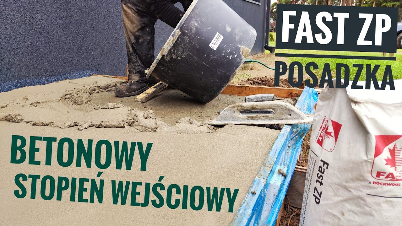 Wylewka stopnia wejściowego. Posadzka cementowa Fast ZP