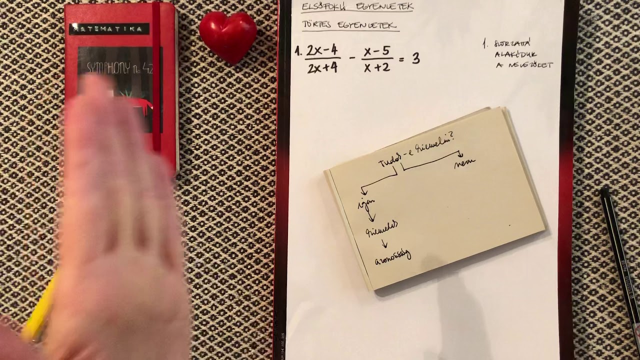 Elsőfokú egyenletek - algebrai törtes egyenletek, közös nevező